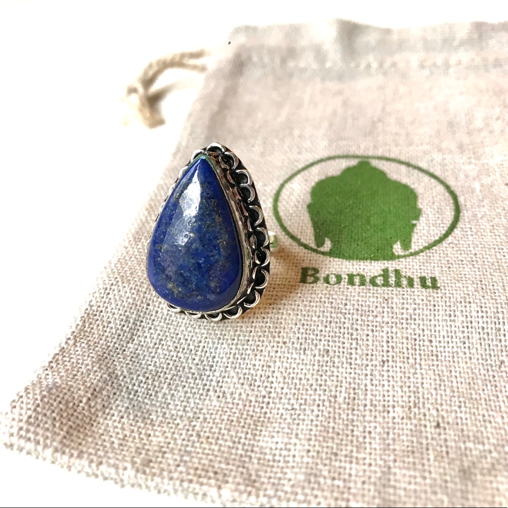 Lapis Lazuli Sterling Silver 925 Ring Size 7.5
